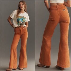 ROLLA’S East Coast Flare Corduroy Groovy Fall 70s Hippie Jeans in Chestnut